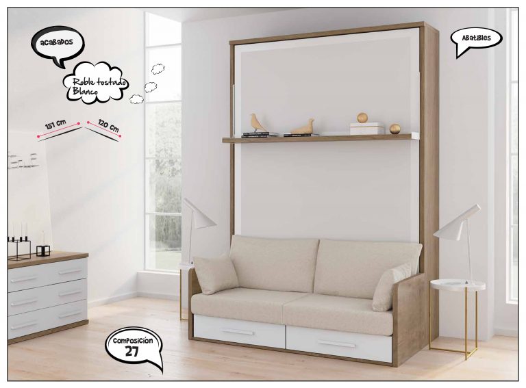 Cama Abatible Vertical Con Sofa