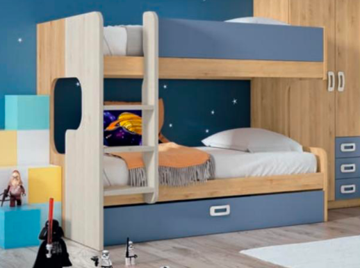 Litera y armario 2 puertas · Litera · Armario ·Dormitorio Juvenil · Dormitorios · Camas abatibles · MLC Muebles · Tienda de muebles · Tienda online · Tienda de muebles en Tenerife · Canarias