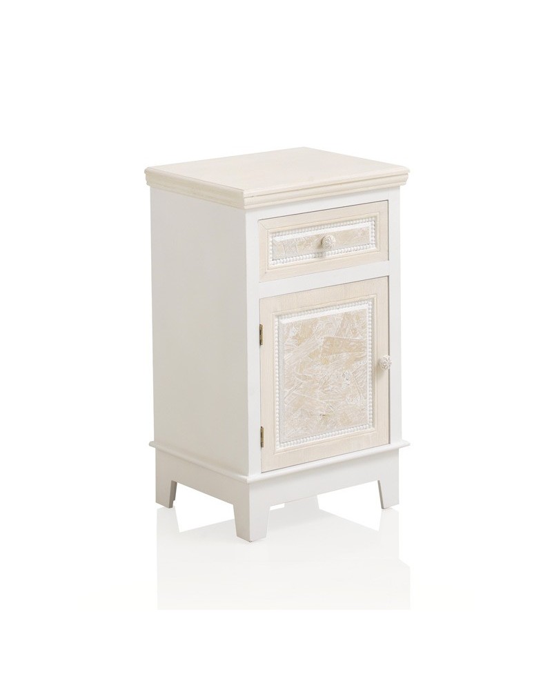 MESITA 1 CAJ + PUERTA MADERA BLANCO