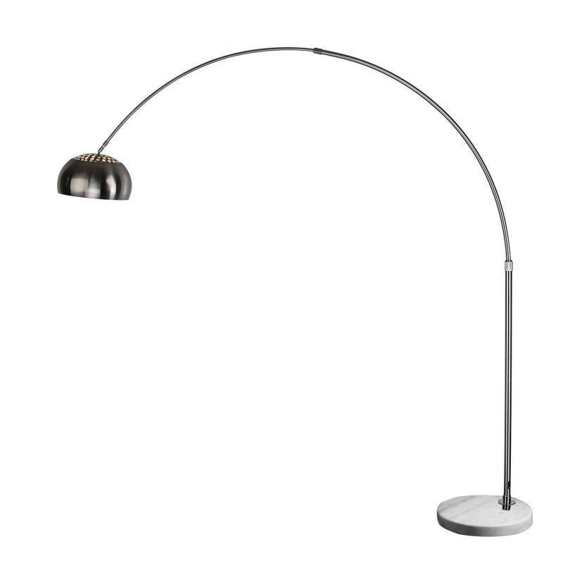 LAMPARA CROMADA PIE MARMOL BLANCO