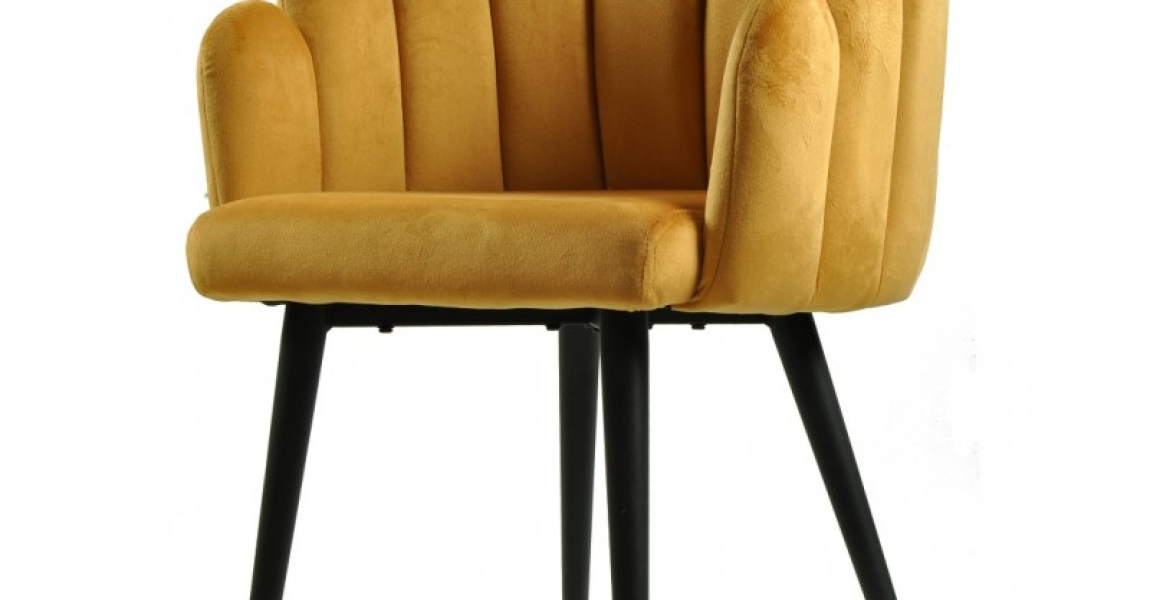 SILLA METAL TAPIZADO VELVET AMARILLO