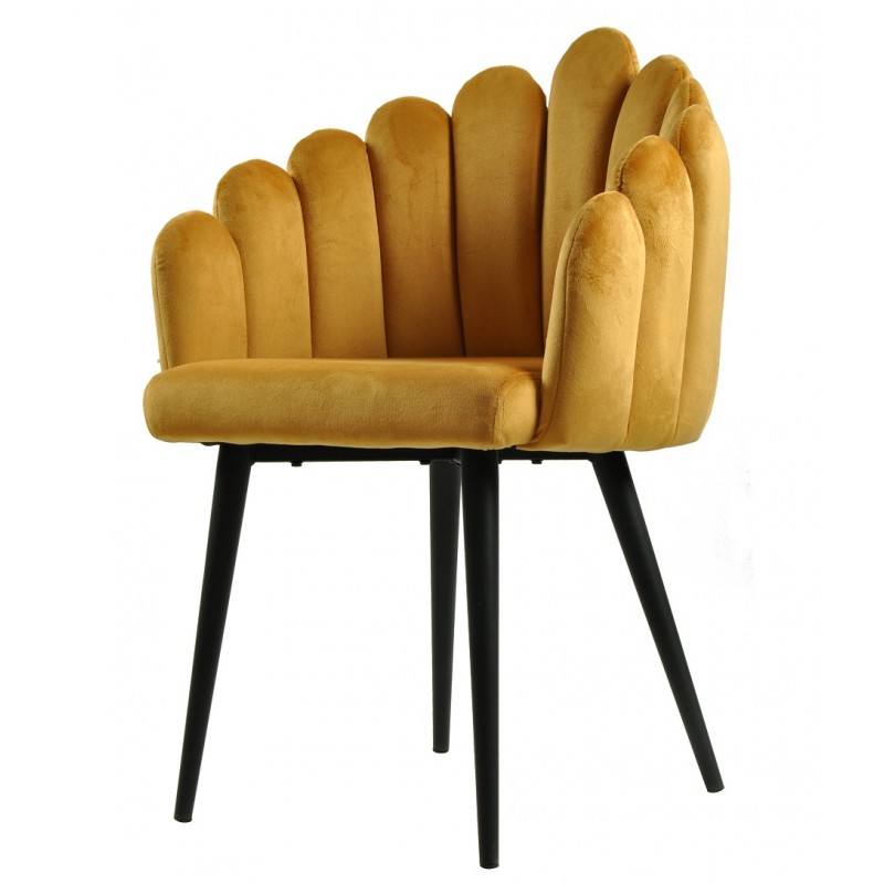SILLA METAL TAPIZADO VELVET AMARILLO